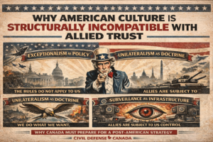 A header image depicting Why American Culture Is Structurally Incompatible With Canadian Sovereignty